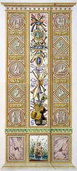 Panel från Raphael Loggia i Vatikanen, graverad av Ioannes Volpato, ca 1770 (kopparplåtsgravyr senare handfärgad)